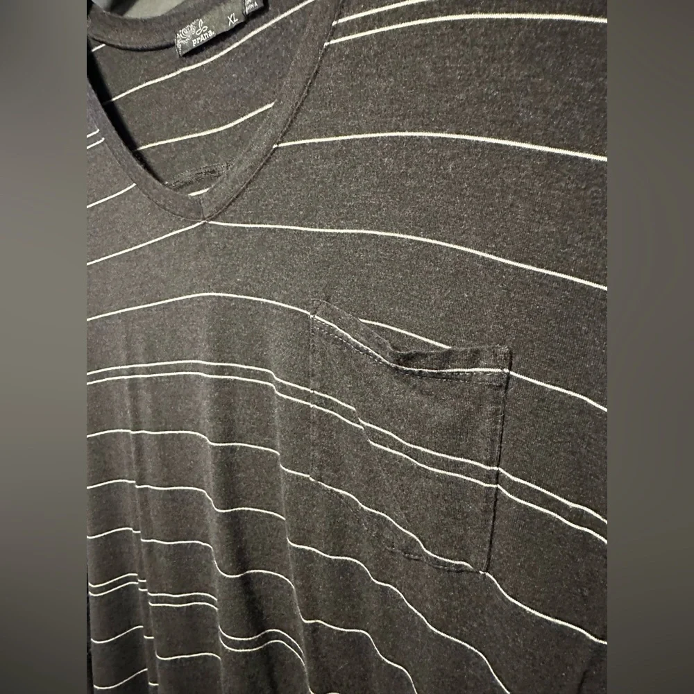 Prana Charcoal Striped Short Sleeve Tee - Picture 4 of 9